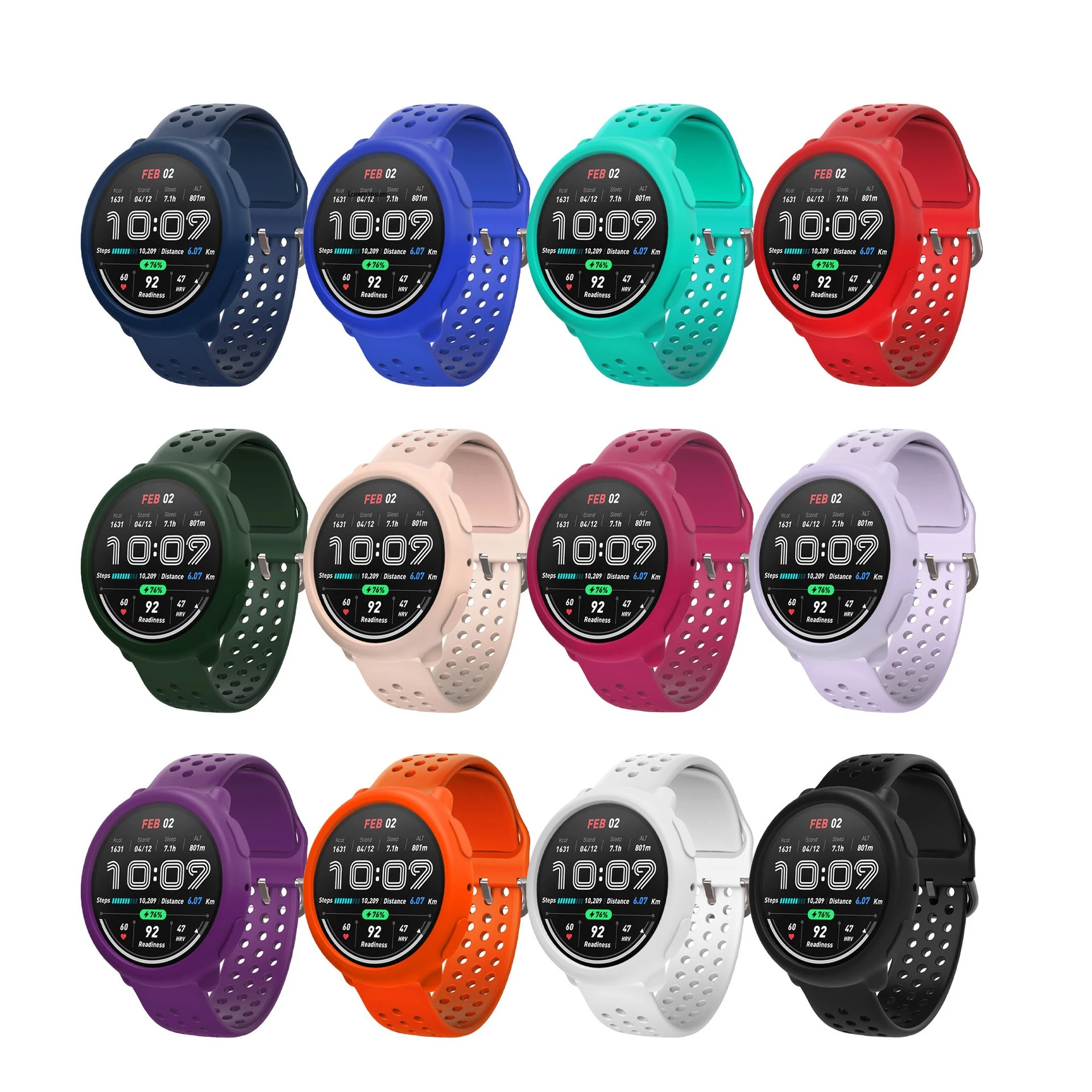 2-in-1 Set: Silicone Watch Strap with Armor-Style TPU Case