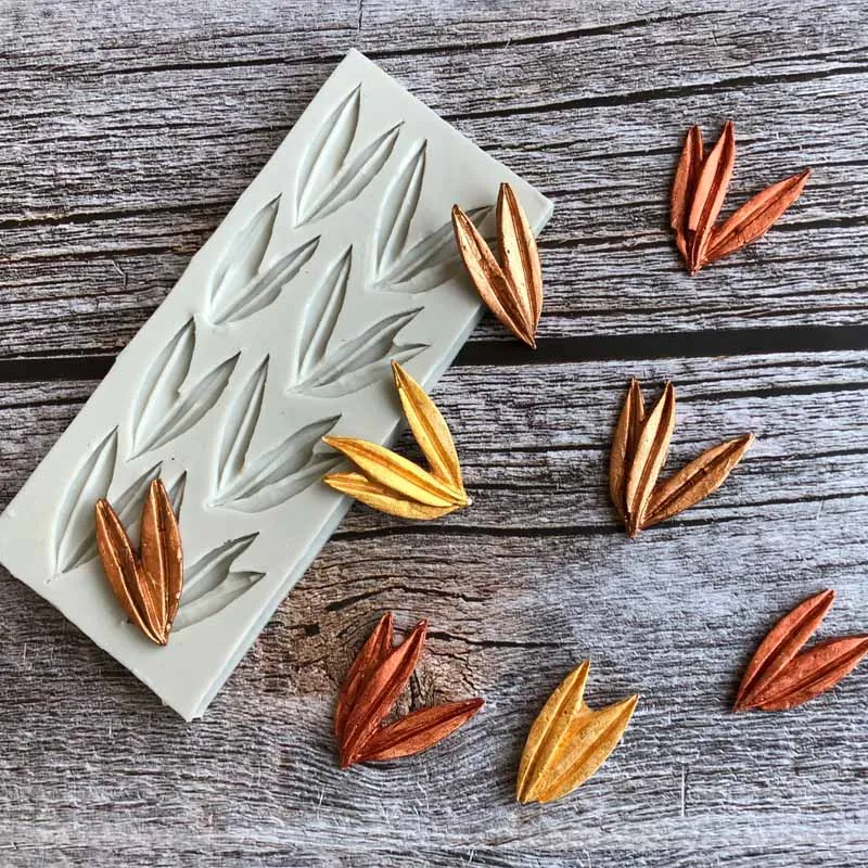 

Bamboo Leaf Silicone Mold Kitchen Resin Baking Tool DIY Cake Pastry Fondant Molds Stem Chocolate Dessert Lace Decoration Mould