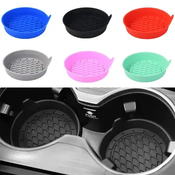 Universal 8cm Soft Silicone Car Cup Coaster Anti-Slip Cup Holder Waterproof Sift-Proof Spill Saucer Car Interior Accessories 1