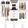 96 Inches Closet System, 8FT Walk In Closet Organizer with 3 Shelving Towers, Heavy Duty Clothes Rack 1