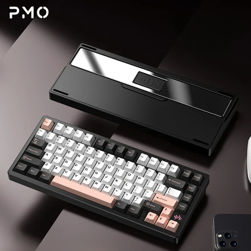 ワイヤレスPMOWAVE75メカニカルキーボード,トライモードガスケット