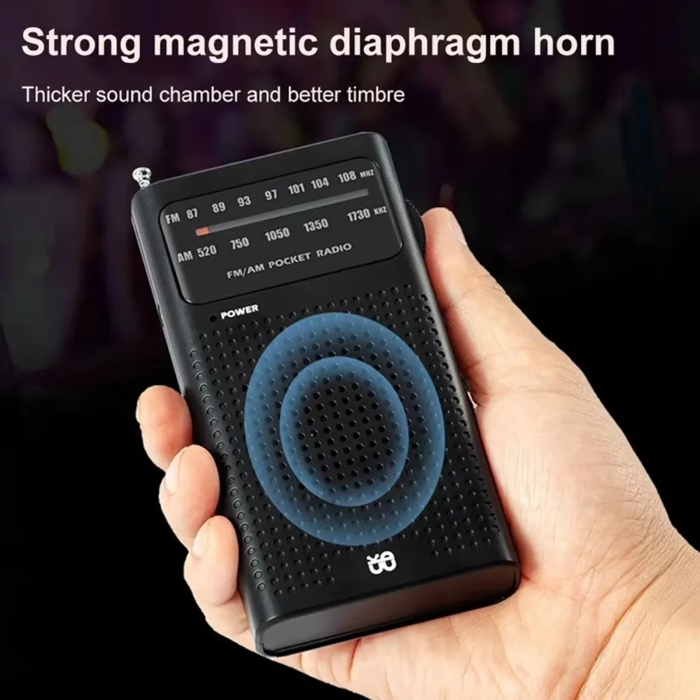 W-908 FM AM 라디오 Hifi 아날로그 소형 풀 밴드 라디오 내장 스피커 휴대용 포인터 라디오 노인 홈 워킹 용품