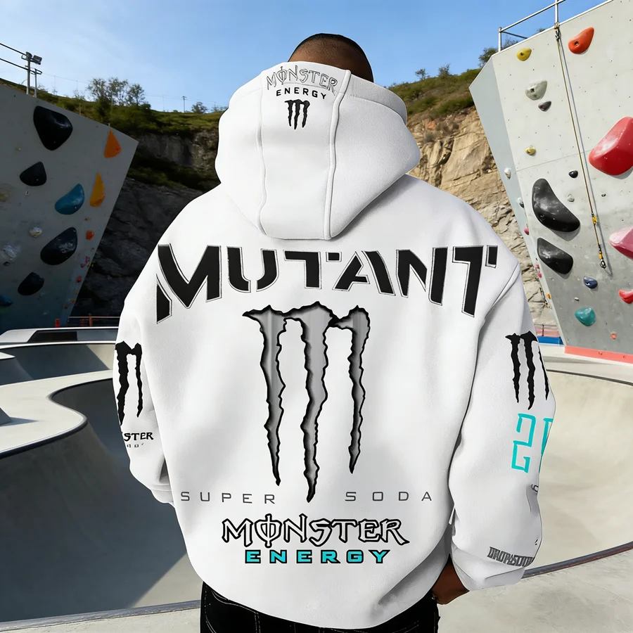 Monster Energy Hoodies – Charcoal Gray Streetwear Pullover For Men & Women