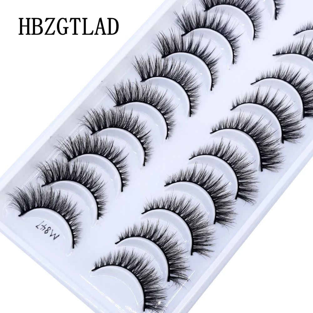 

New 10 pairs natural long 3d faux mink false eyelashes fake lashes makeup kit mink lashes extension mink eyelashes maquiagem