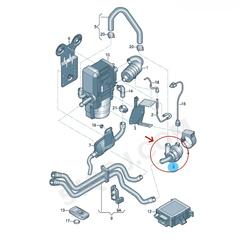Car cooling/Additional Pump Parking Heater 2.0T for Volkswagen Passat Tiguan Golf Charan A3 5Q0965561 C 5Q0965561E