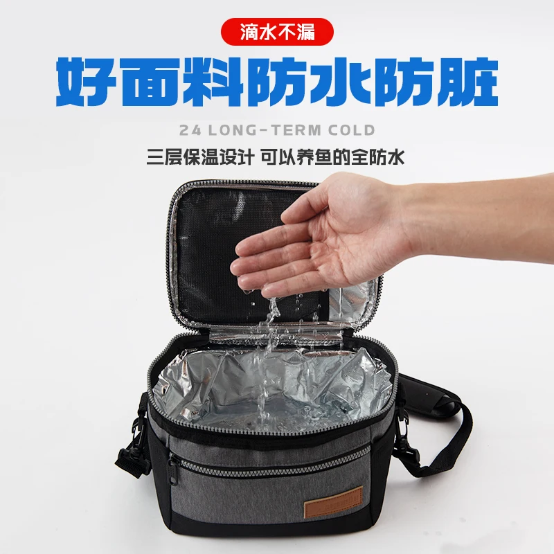 Bolsa refrigeradora mega, bolsa de almuerzo de papel de aluminio impermeable, bolsa térmica de aislamiento, paquete de hielo, 6L