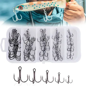 Mixed Treble Fishing Hooks (50pcs) 1