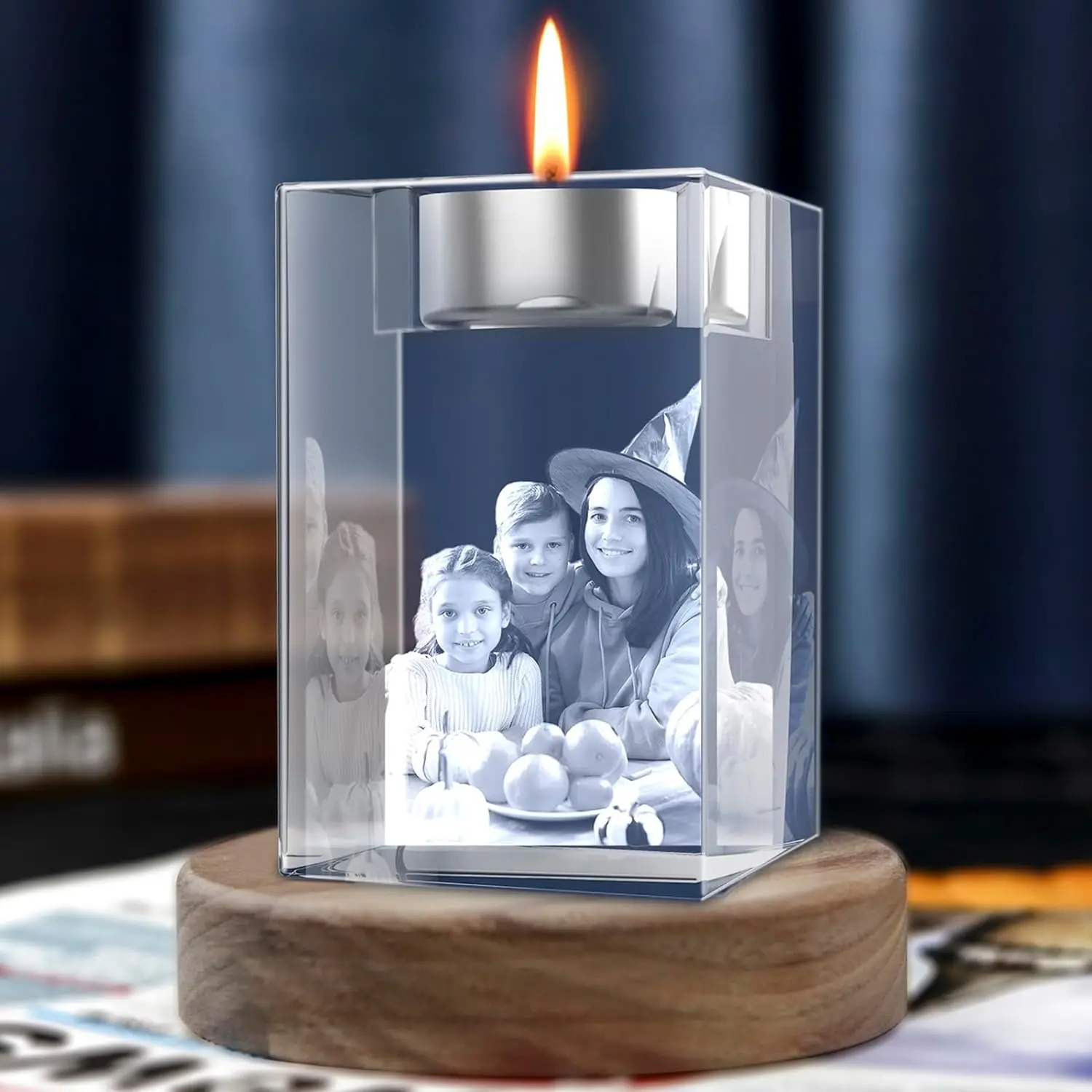 Personalized Photo Crystal Candle Holder 3 | Personalized Photo Crystal Candle Holder 2