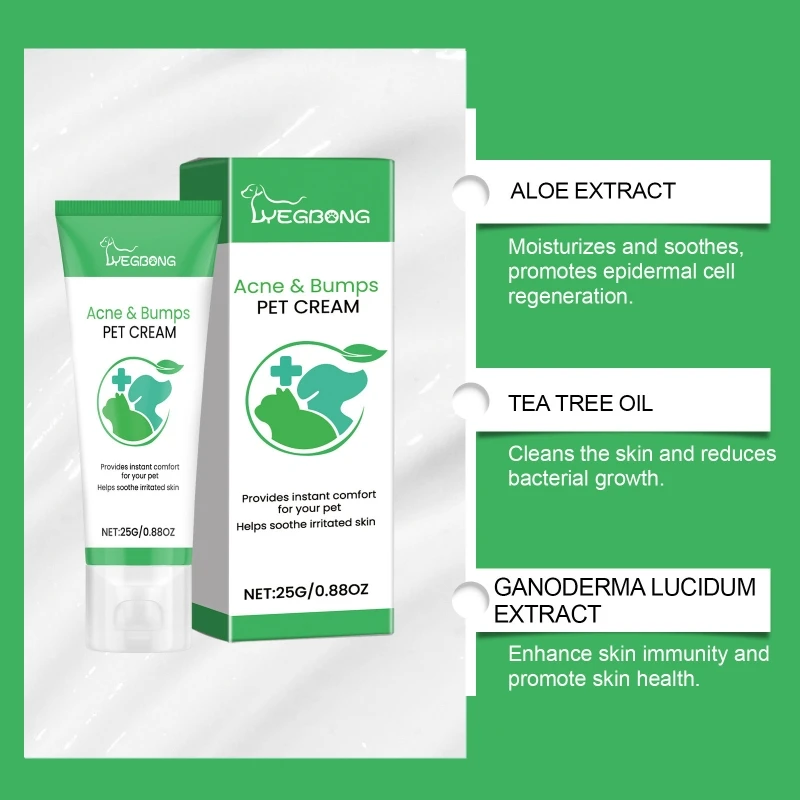 Cats Skin Cream Provide Itching Relief Pet Skin Acnes&Bumps Supplies Control & Help Redness Protects and Heal Itch 25g