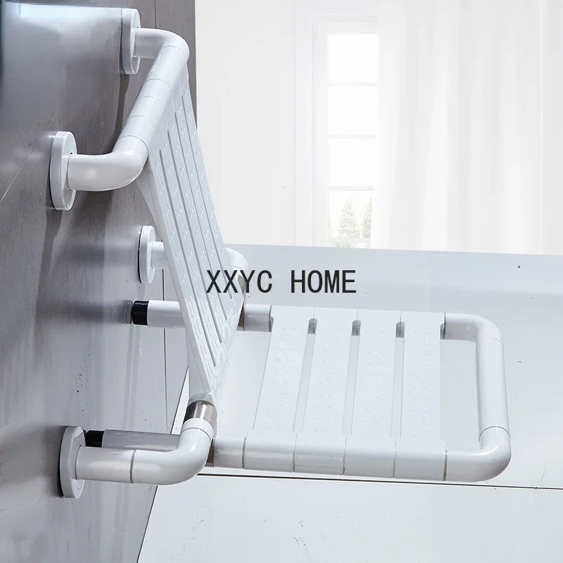 Foldable Disabled Shower Chair Wall Older Adult White Shower Stool Design Auxiliary Banqueta Plegable Bathroom Furnitur