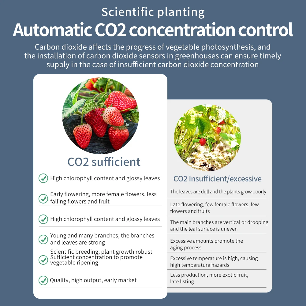 이산화탄소 컨트롤러 듀얼 채널 자동 온실 식물 CO2 농도 제어 압력 조절기, AGc12 미국 EU