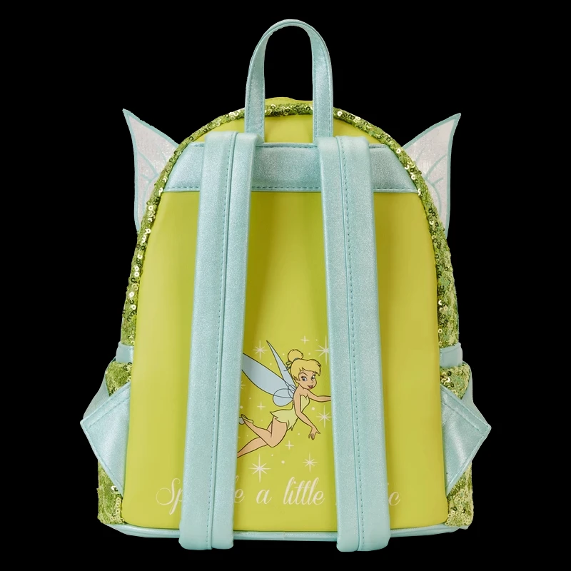 New Disney Loungefly Tinker Bell Sequined Ladies Mini Backpack