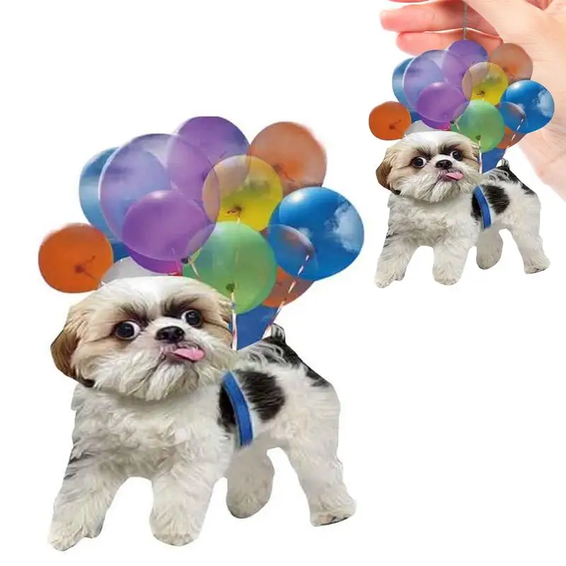

Летающая собака, искусственное украшение, собака и воздушный шар, украшение, Забавные Летающие Собаки, подвеска для автомобиля, украшение, забавный домашний питомец