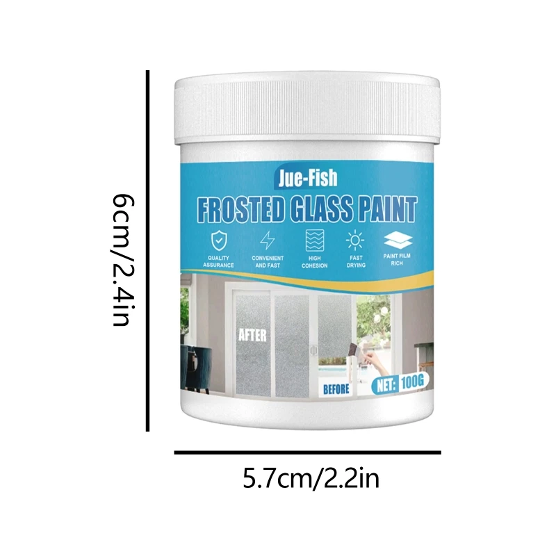 Professional Frosted Glass Paint with Brush Matte Hazy Frost for Door Window Shading Quality Material Made for Household