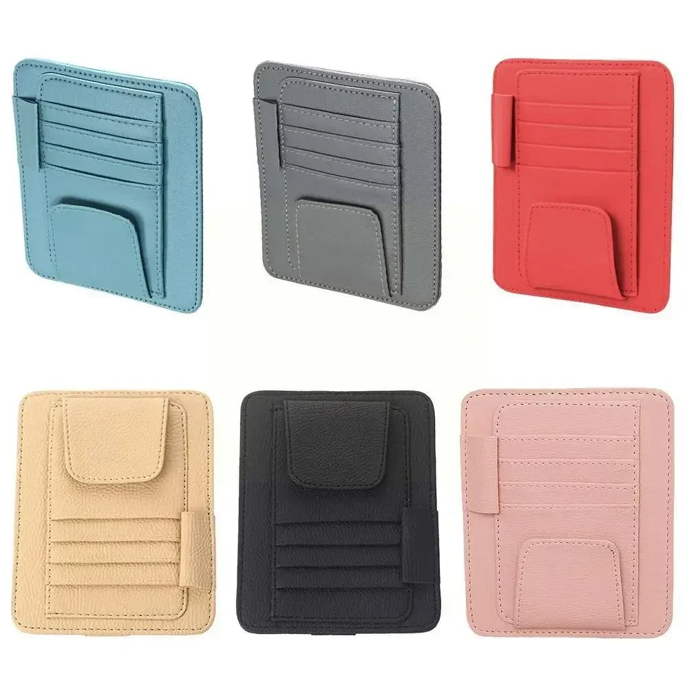 Dream Car HomeLuxury Alcantara Car Interior Accessories Visor Storage Card Clip Holder Sunglasses Organizer With Pen Holder