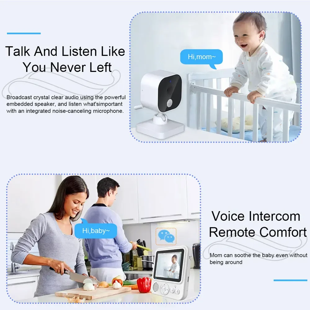 Video Baby Monitor Cdycam ABM900 2.8 Inch Baby Monitor Surveillance Video Baby Camera Security Protection Two Way Audio Night Vision Cam Babysitte