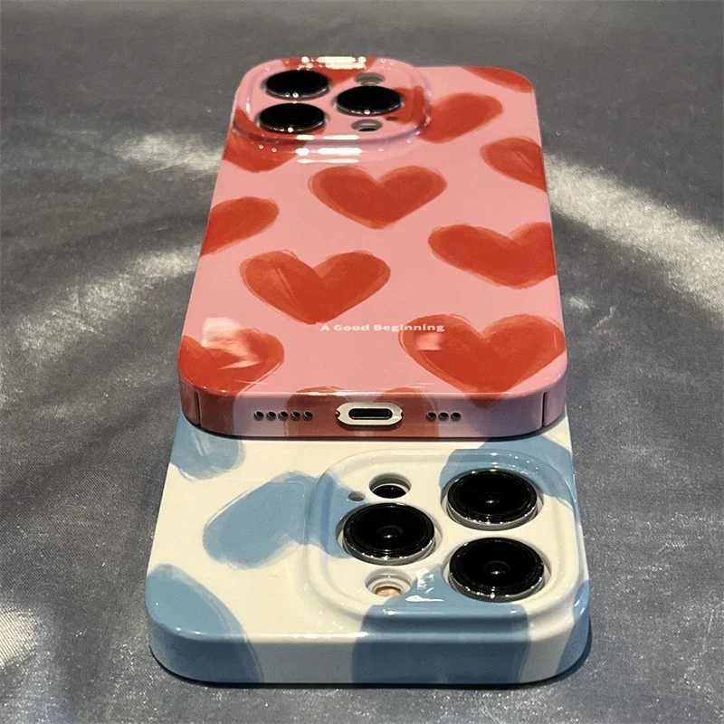 Romantic Acrylic Phone Case - Simple Couple Love Design