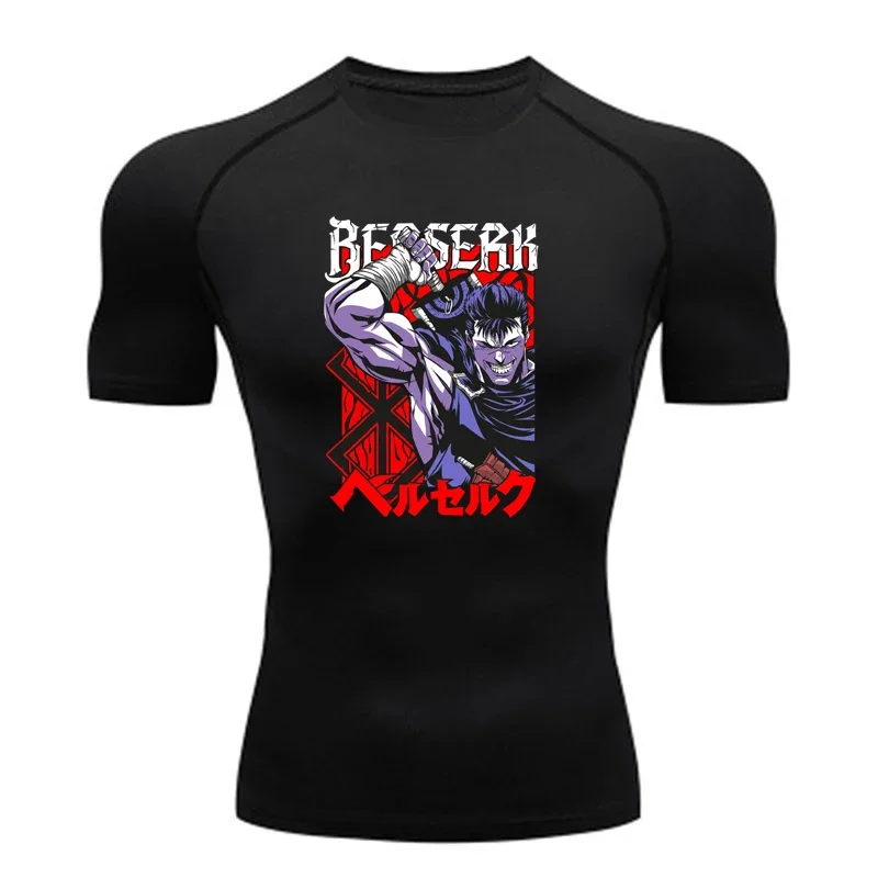Anime Berserker men's compression T-shirt sports tights Basketball fitness long sleeve running training quick drying sportswear