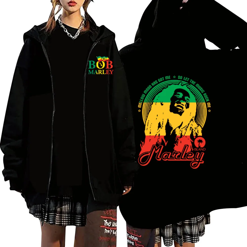 

Bob Marley Zipper Hoodies Hip Hop Hoodie Hoody Streetwear Unisex Sudaderas