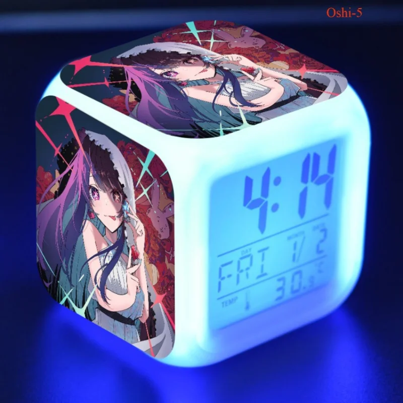 OSHI NO KO Hoshino Ai Led Clock Night Light 7 Color Alarm