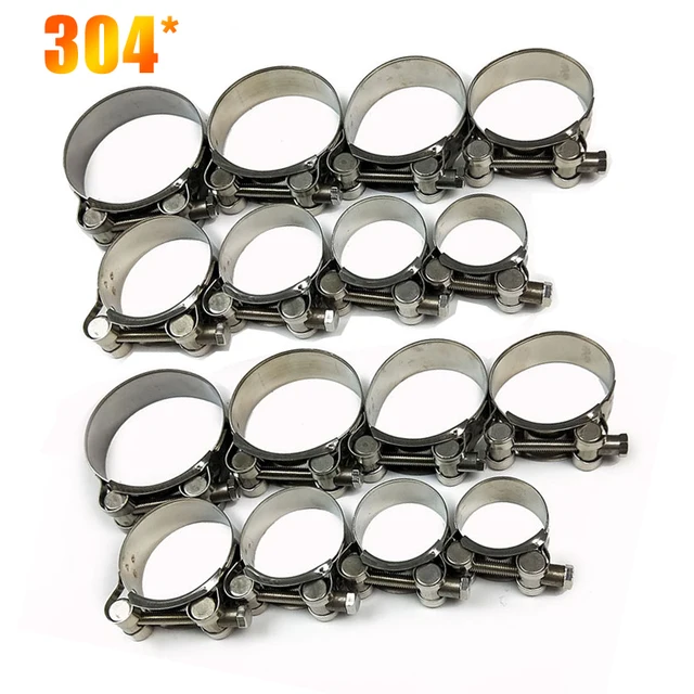 Universal T Bolt Style Strength High Fastener Clamp Stainless Steel Exhaust Pipe Clip Hardware Fastener Repair Tool Accessories