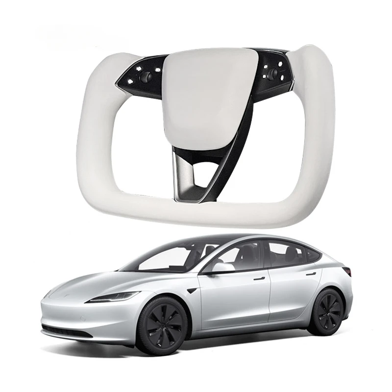 

New Reengineered Model 3 Y X S accessories yoke Carbon Fiber Steering Wheel Genuine Leather Interior Car Tesla Steering Wheel