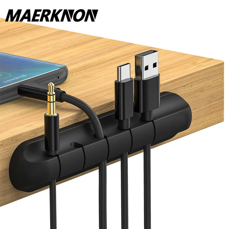 Органайзер для кабеля с 7 отверстиями протектор намотка настольный шнур клипсы