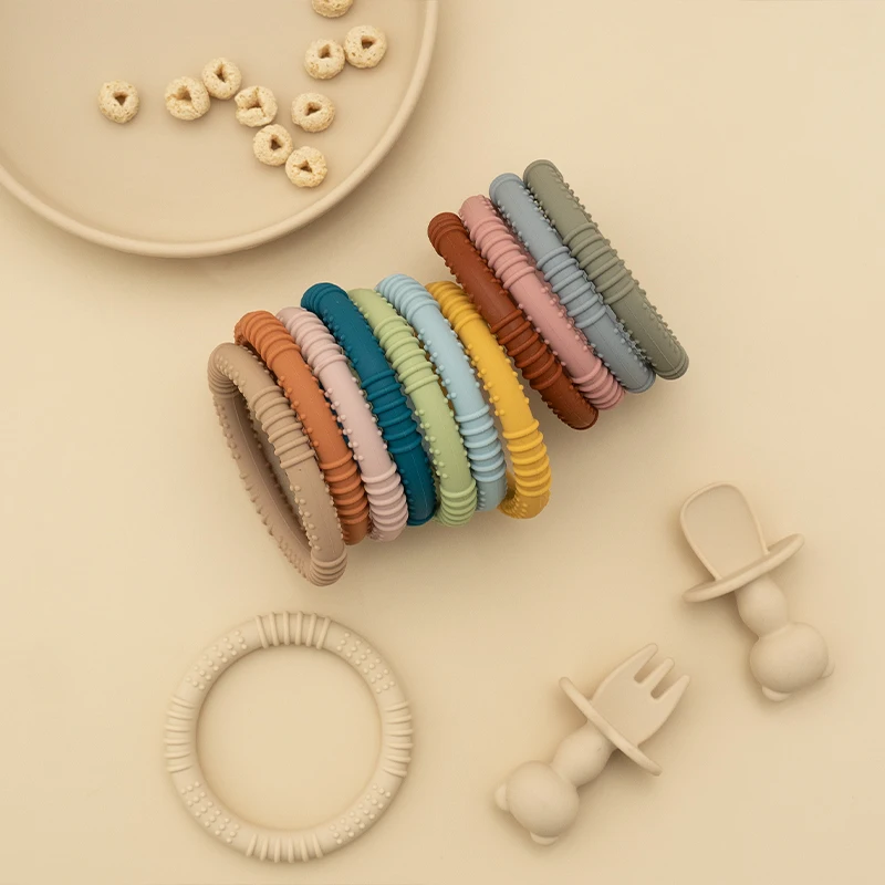 1Pcs Silicone Baby Teether Health Care Molar Toy Food Grade Toddler Nursing Teething Ring Chewing Toys BPA Free Baby Accessories 4