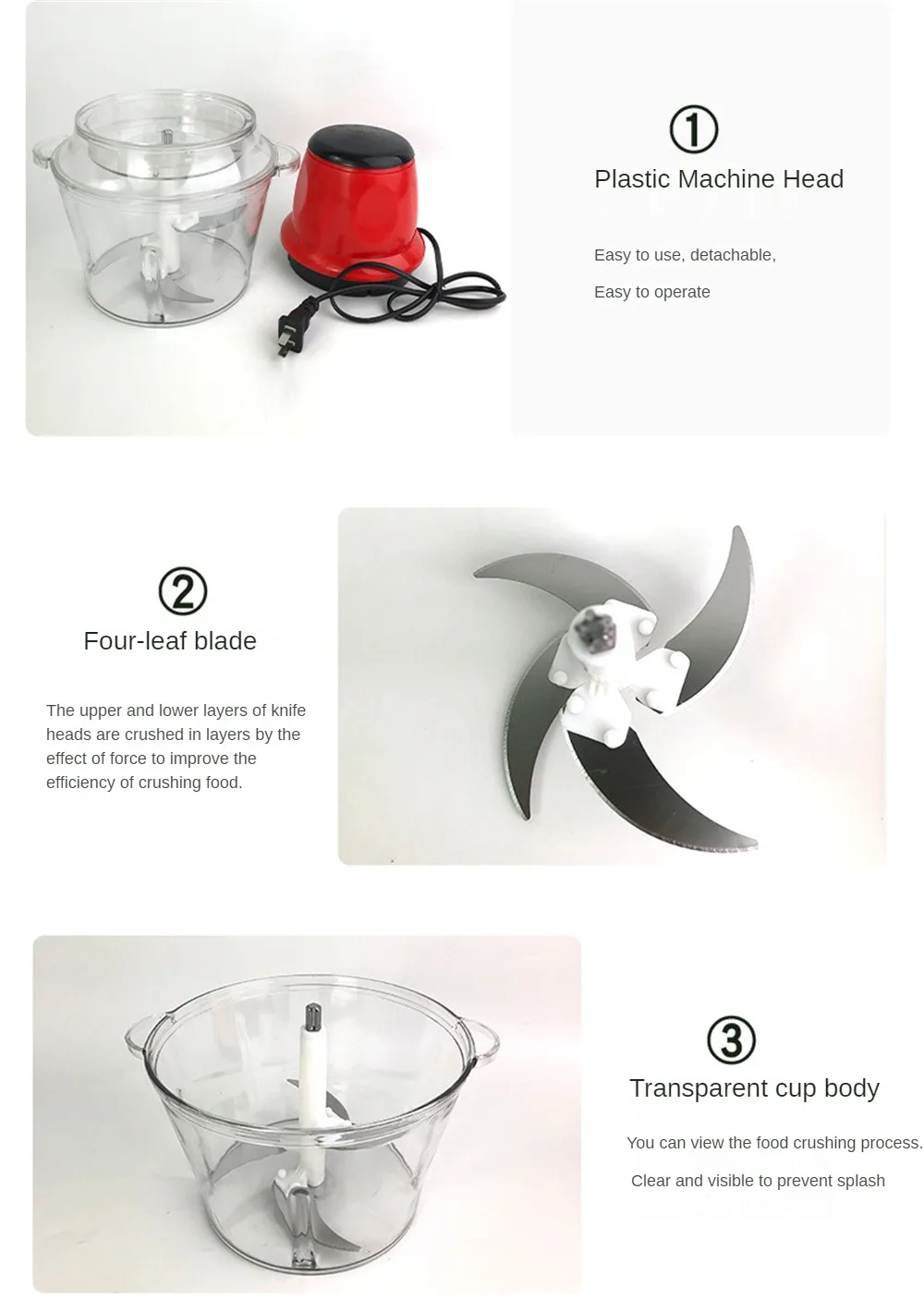Meat Grinder 2l Powerful Electric Minced Meat Minced Garlic Vegetable Food Processor Meat Slicer Machine For Kitchen Crusher