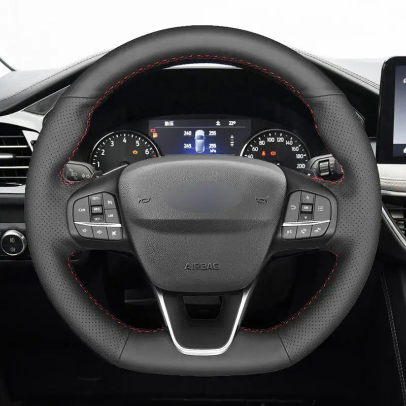 Trecce Sul Volante Dell'Auto Per Ford Focus Fiesta (St | St-Line) 2017-2020 Kuga Puma (St-Line) 2019 2020 Copertura In Pelle Perforata