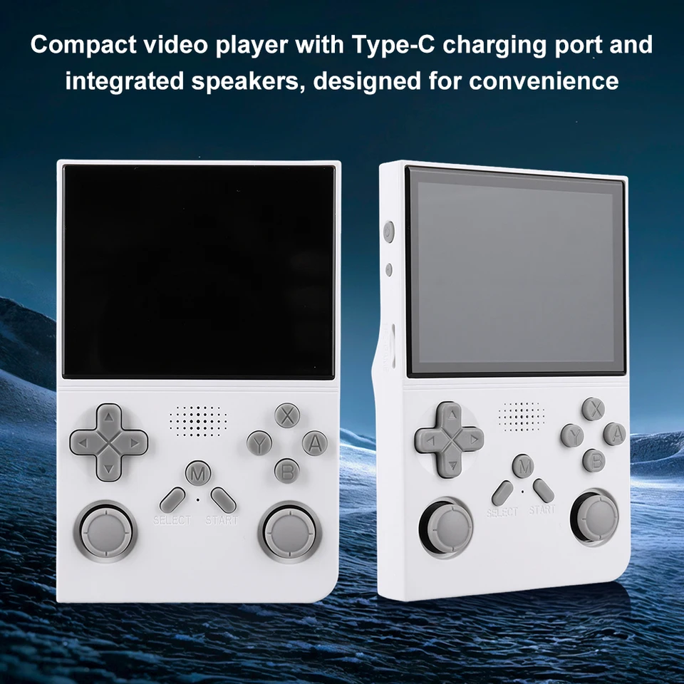 R40S PRO Console Portatile Retrò – Schermo IPS 3,5'', Doppio Joystick, Linux, Migliaia Di Giochi Integrati (64GB, Bianco)