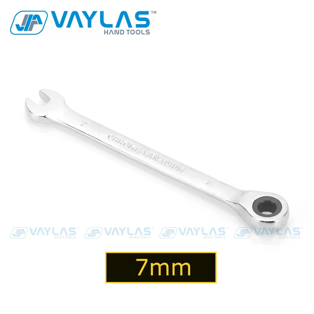7 mm Ratschenschlüssel, fester Kopf, hochglanzpoliert, 72 Zähne, Ratsche, hohes Drehmoment, Multitool