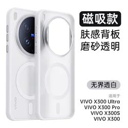 Matte Translucent TPU Phone Case with Metal Buttons & Grippy Edges, Ultra - Thin and Breathable Design for Vivo X300s (White)