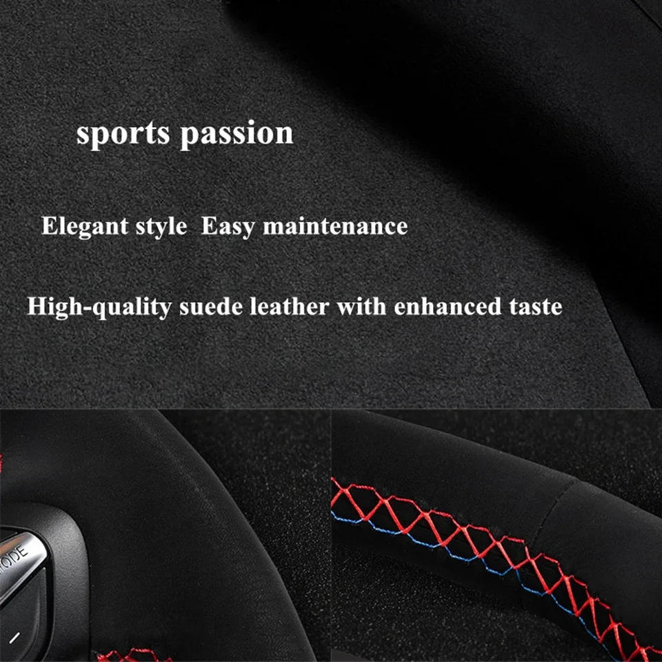 Auto-Lenkradbezug, DIY, Wildleder, Schwarz, atmungsaktiv, weich, für Tesla Modelo 3 Highland 2024, Automobilzubehör – Detail 6