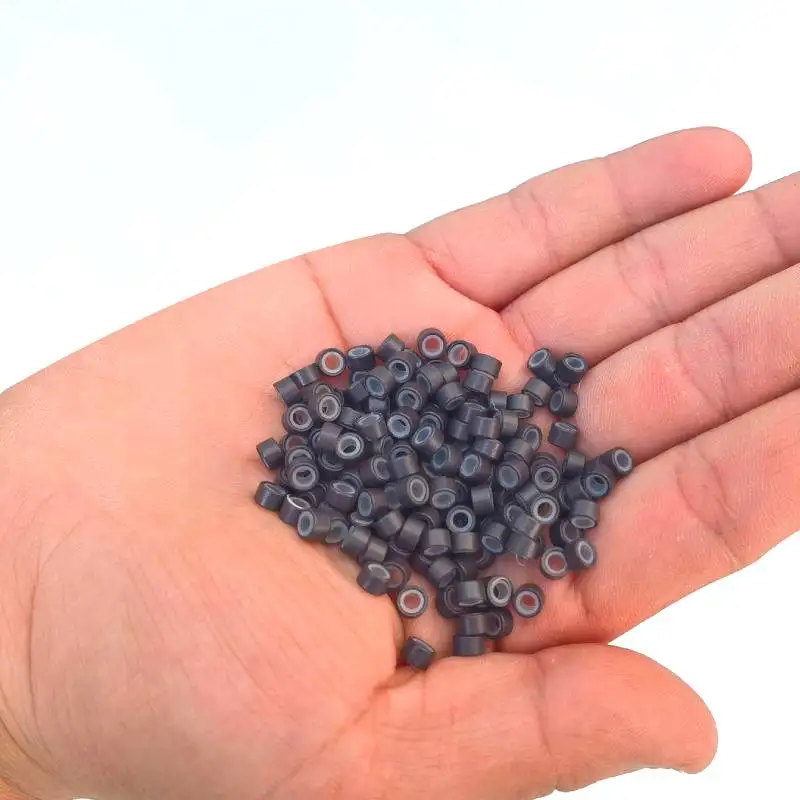 1000pcs 헤어 익스텐션을 위한 실리콘 라이닝 마이크로 비즈 전문 헤어 익스텐션 마이크로 링 비즈 헤어 익스텐션 액세서리