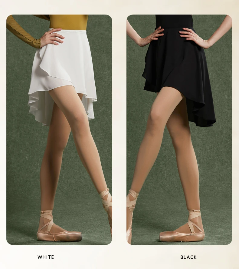 Ballett-Tanzrock mit Schnürung, einteiliger Rock für Tanzstudenten, Kunstprüfungen, Body-Lotusblatt-Gaze-Rock, Chiffon-Rock, Strumpfhosen, Lehrerrock – Detail 5