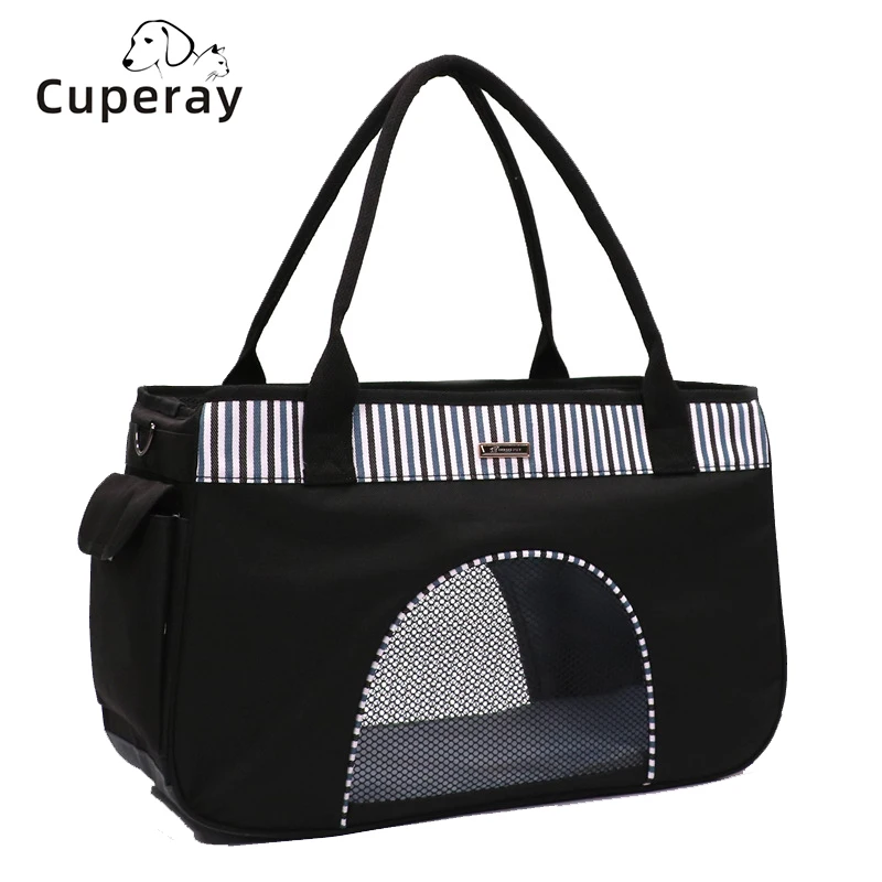 

Soft-Sided Pet Carrier Bag, Portable Medium Dog Puppy Large Cat & Dog Travel Handbag Tote,Breathable Mesh Stripe Pet Carrier Bag