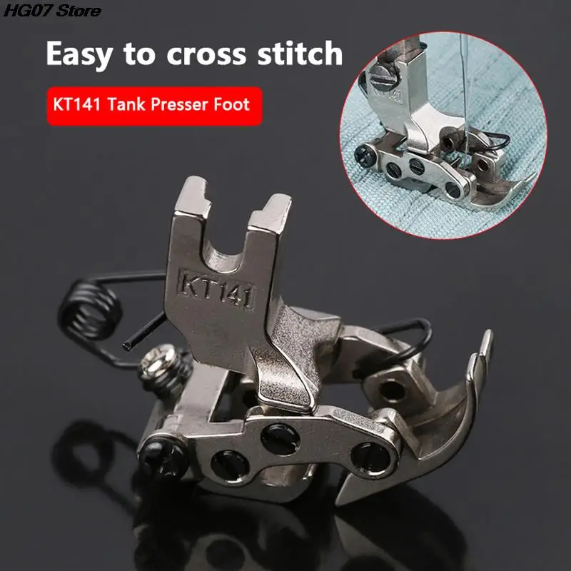 

New 1Pc KT141 Industrial Flat Car Front Rear Interactive Presser Foot For Sewing Uneven Thick Fabric Sewing Machine Accessories