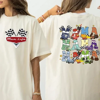 Disney Pixar Cars Mom Comfortable Color T-shirt Mother's Day Gift Mother's Top Pixar Cars MomT-shirt Cotton Clothing 2025 Trendy 1