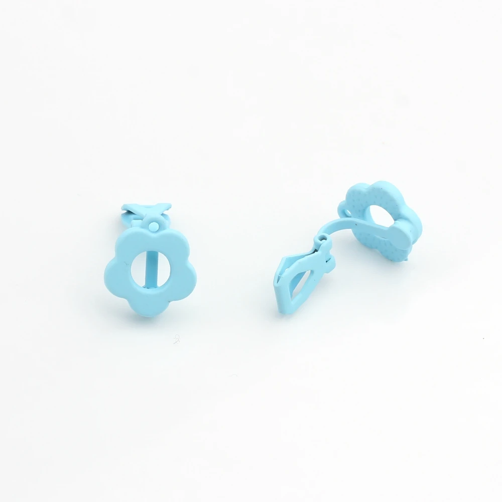 Zinklegierung Sprühfarbe Blumenform Ohrclips ohne Löcher Basis Ohrringe Verbinder 6 Stück für Mode Ohrringe Herstellung Zubehör – Detail 4