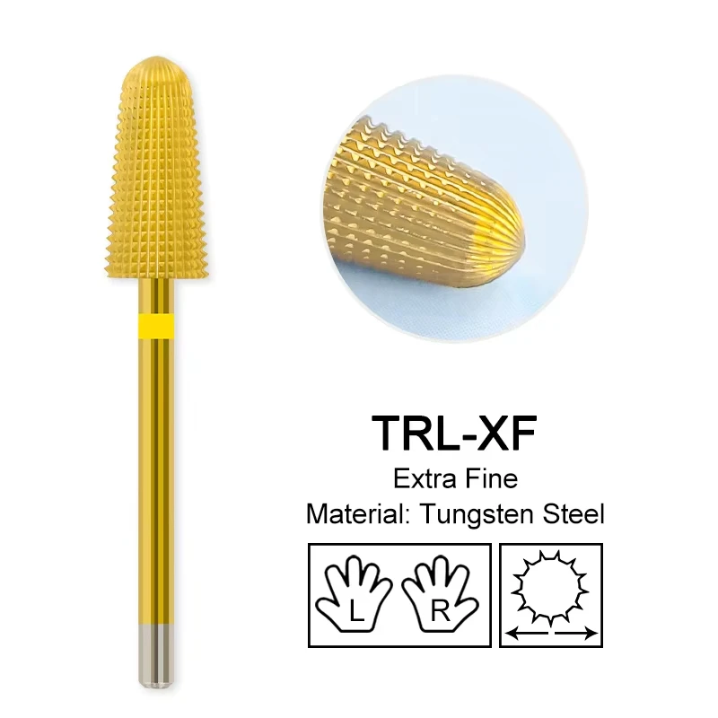 Golden Tungsten Carbide Nail Drill Bit for Manicure and Pedicure Accessories
