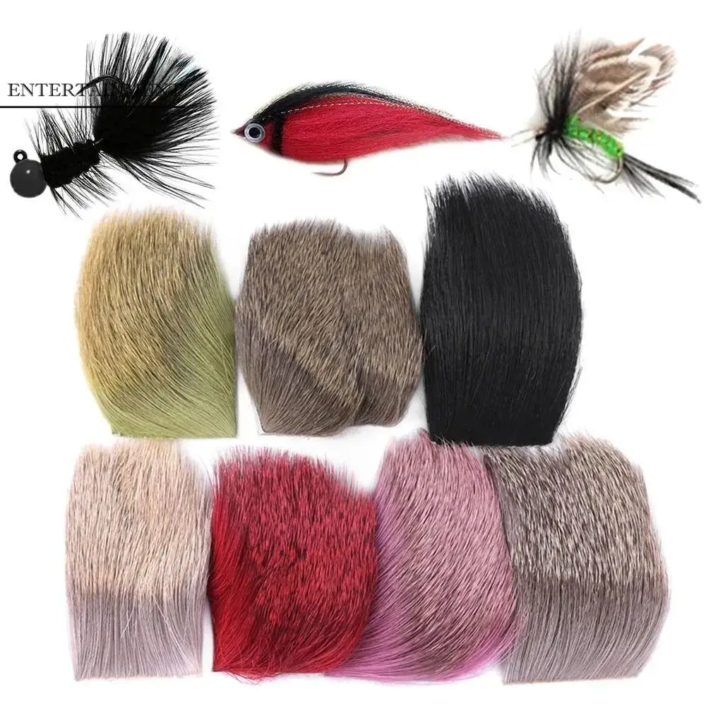 

5X5cm Deer Hair Patches For Minnow Fly Tying Material Dry Elk Hair Caddis Fishing Flies Wing DIY Making Natural Color