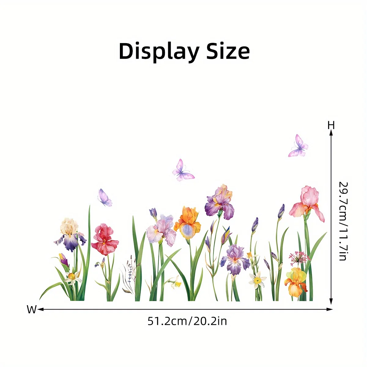 Watercolor Colored Flowers Butterflies Plants Window Stickers Removable for Bedroom Living Room Nursery Decoration Wall Decal wall stickers,window stickers
