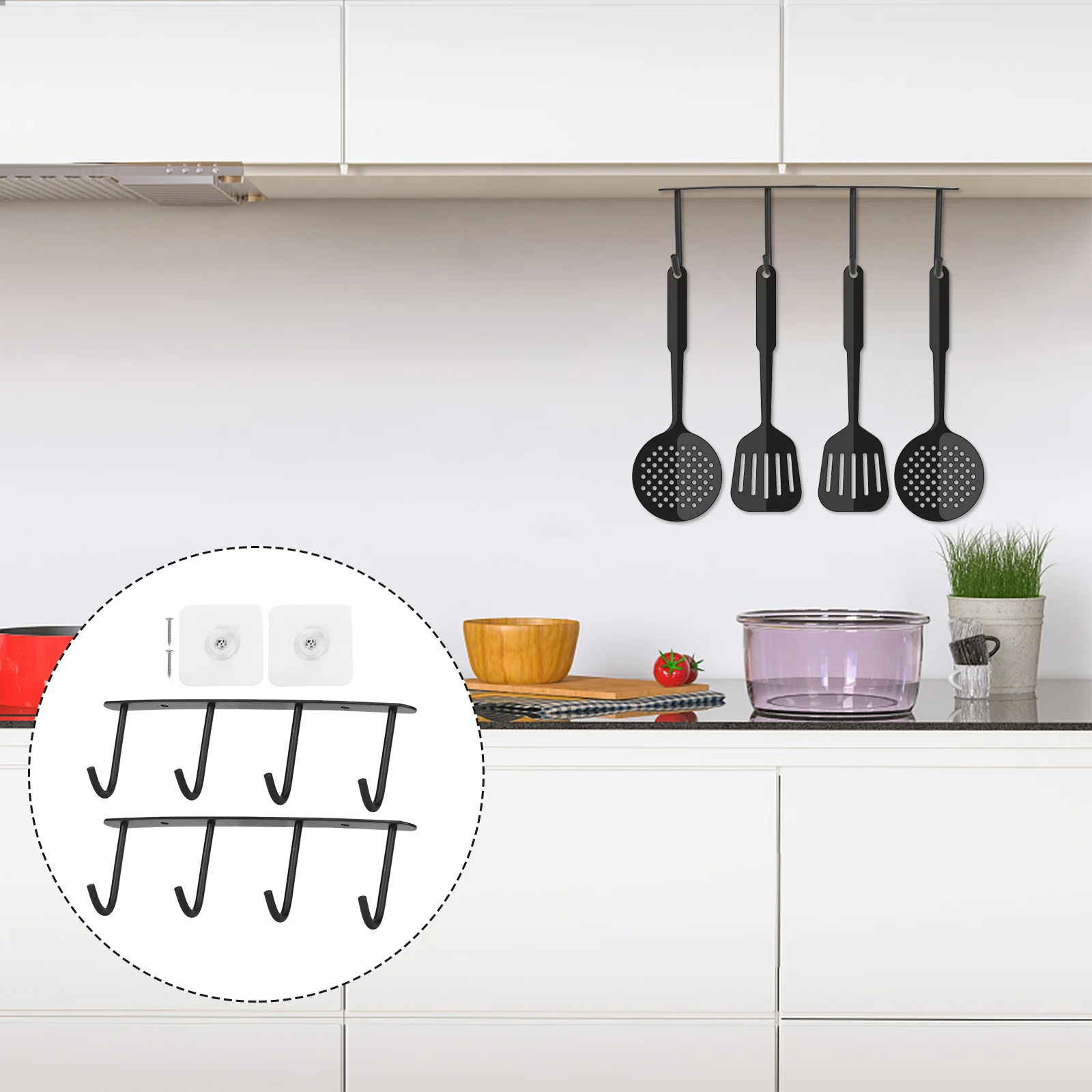 

2 Pcs Hook Metal Hangers Shower Towel Stainless Steel Kitchenware Shelf Cabinets Hooks