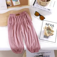 Summer Thin Breathable Prevent Mosquito Candy Color Kids Boys Girls Baby Pants 3