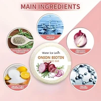 Savon Shampoing à l'oignon et à la biotine - 60 g, adapté à tous les types de cheveux, hydratant et lissant, riche en extrait de romarin 4