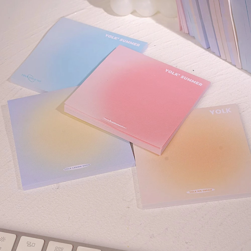 50 Sheets Gradient Sticky Notes Posits Stationery Paper Stickers Posted It Memo Notepad Notebook School Office Message Sticker 4