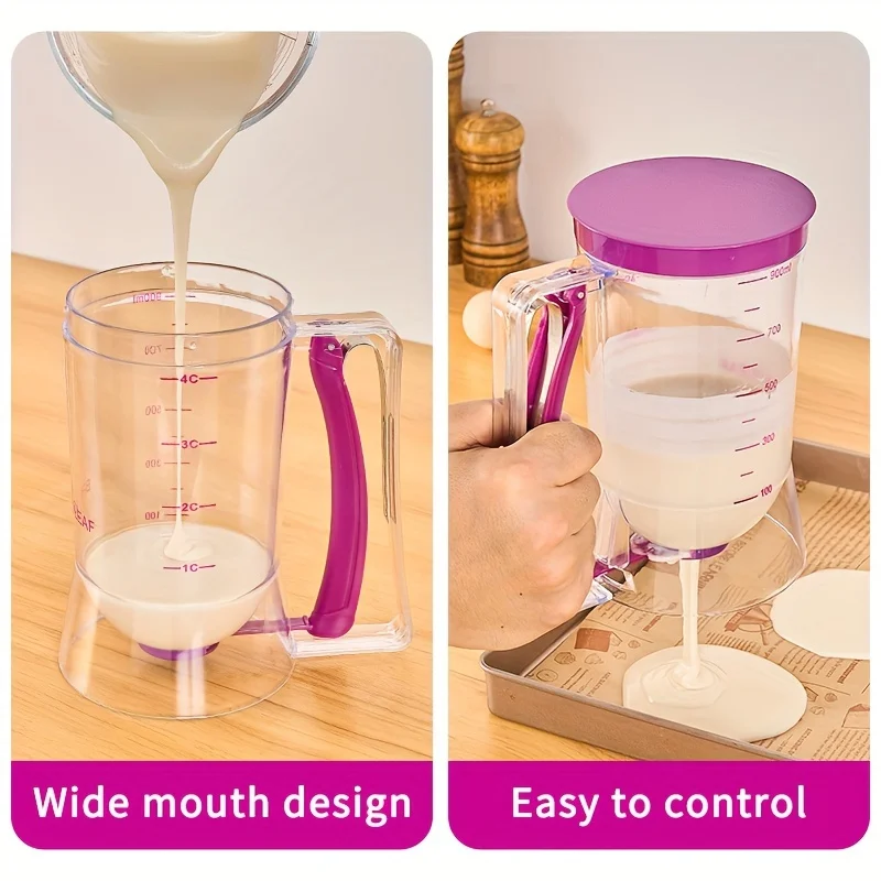 Cupcake Batter Separator And Dispenser - Handheld Funnel Measuring Cup Tool For Mess-Free Baking