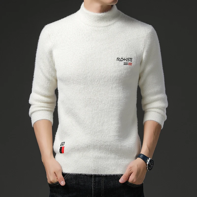 

2023 Autumn and Winter New Plush and Thickened Men's Sweater with Embroidered LettersSweater Comfortable and Fashionable