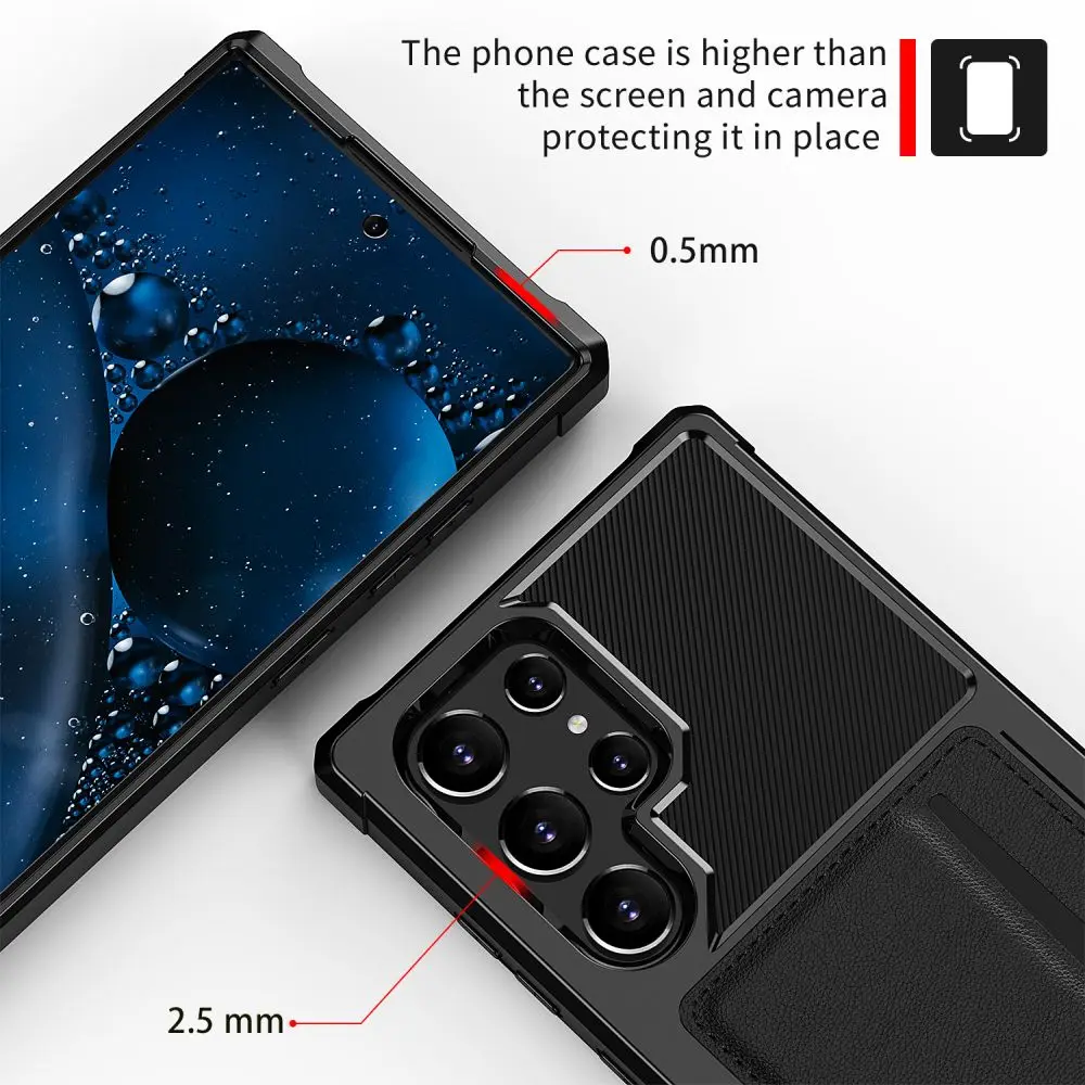 Leather Wallet Case for Samsung Galaxy S24 S23 S22 S21 Ultra Plus FE A53 A54 A34 A24 A35 A55 Cover Magnet for Car Bracket Shell_voghion.com